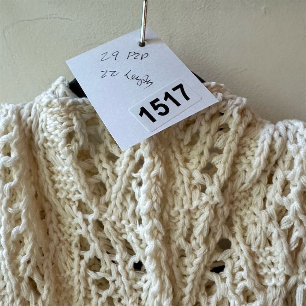 POL Women's Small Beige Hooded Crochet Knit Pullover Sweater - Picture 3 of 5